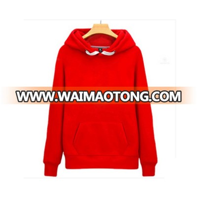 Mens Contrast Hood String Wholesale Organic Cotton Pullover Hoodie