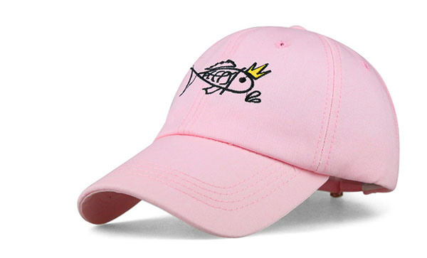 SGS Fish Logo Cotton Embroidery 6 Panels Baseall Caps